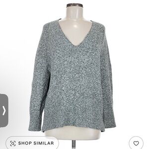 Gray V-Neck Women's Sweater